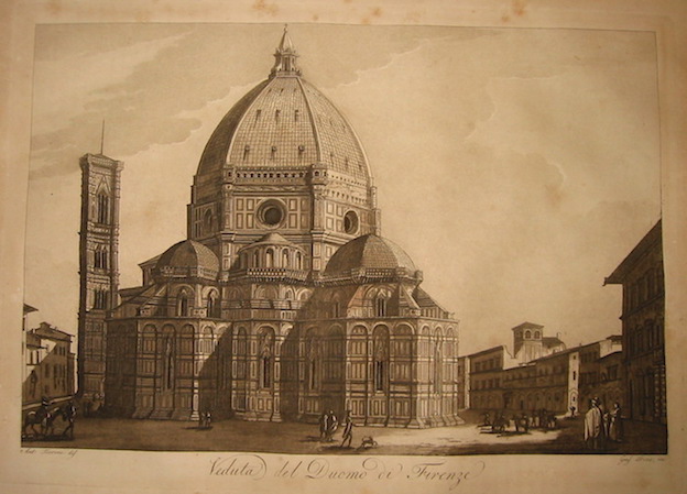 Terreni Antonio (disegnò) - Pera Giuseppe (incise) Veduta del Duomo di Firenze 1801 Firenze